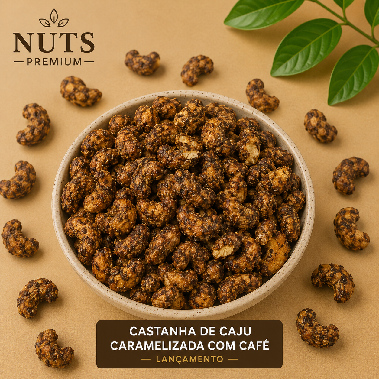 CASTANHA DE CAJU CARAMELIZADA COM CAFÉ