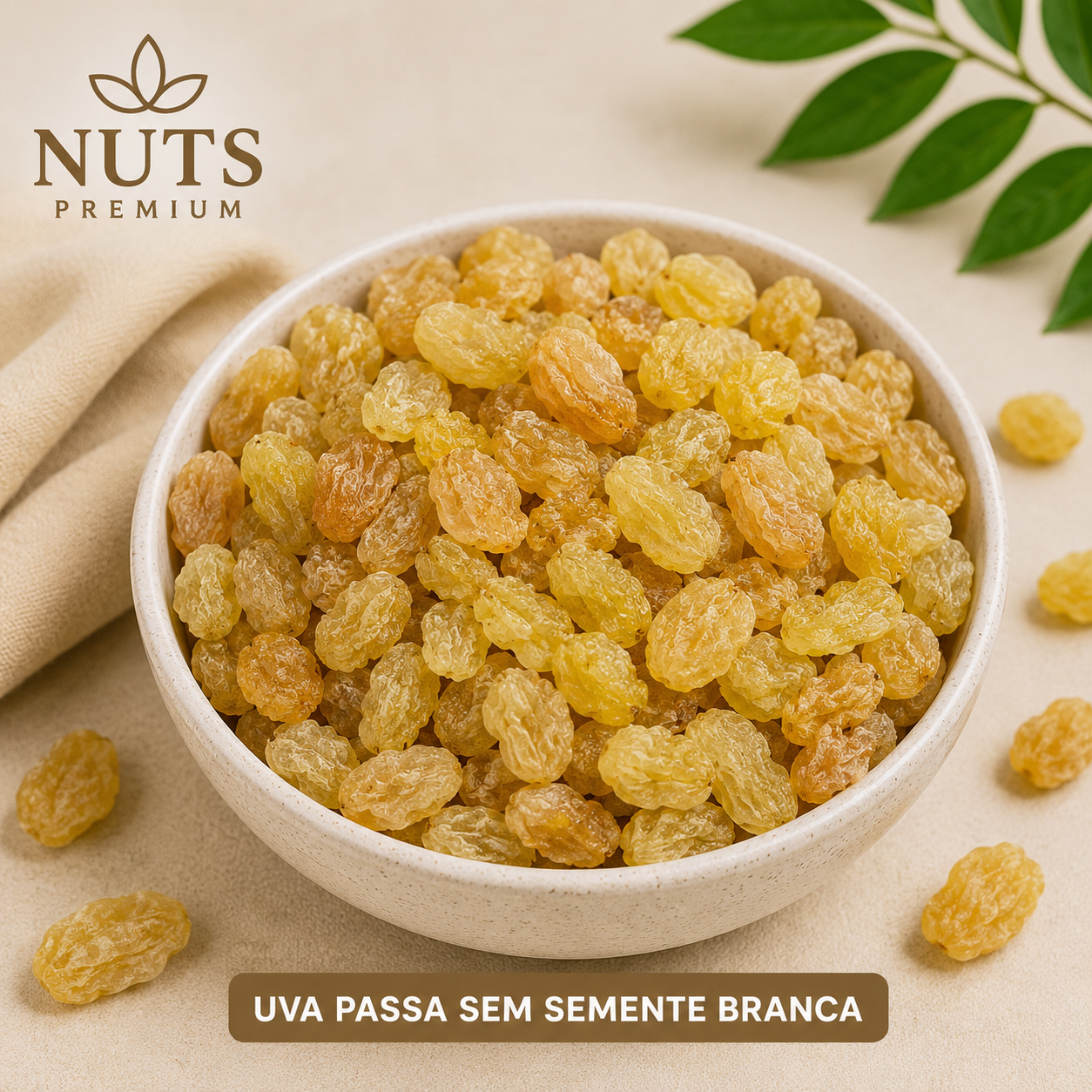 Uva passa sem semente branca